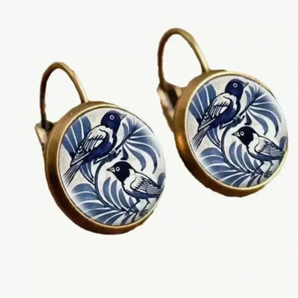 1 pair New Bird Time Glass Animal Pattern Earrings - Picture 3 of 3